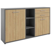 SIDEBOARD Texas  in 191,1/110/40 cm  - Alufarben/Schwarz, MODERN, Holzwerkstoff/Kunststoff (191,1/110/40cm)