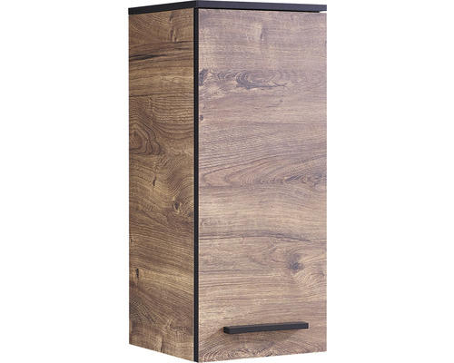 HÄNGESCHRANK 30/72/33 cm - Eiche dunkel/Schwarz, Design, Glas/Holzwerkstoff (30/72/33cm) - Xora