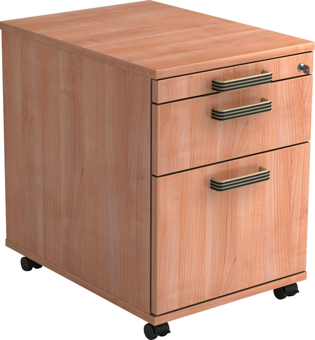 ROLLCONTAINER Nussbaumfarben  - Nussbaumfarben/Schwarz, KONVENTIONELL, Holzwerkstoff/Kunststoff (42,8/59/58cm) - Venda