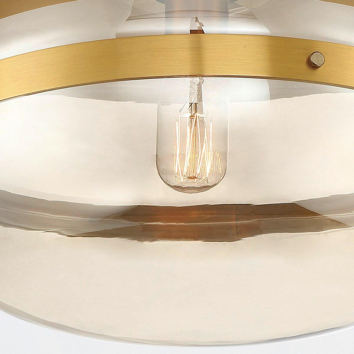 DECKENLEUCHTE  34,8/23,5 cm    - Messingfarben, Konventionell, Glas/Metall (34,8/23,5cm) - Elstead Lighting