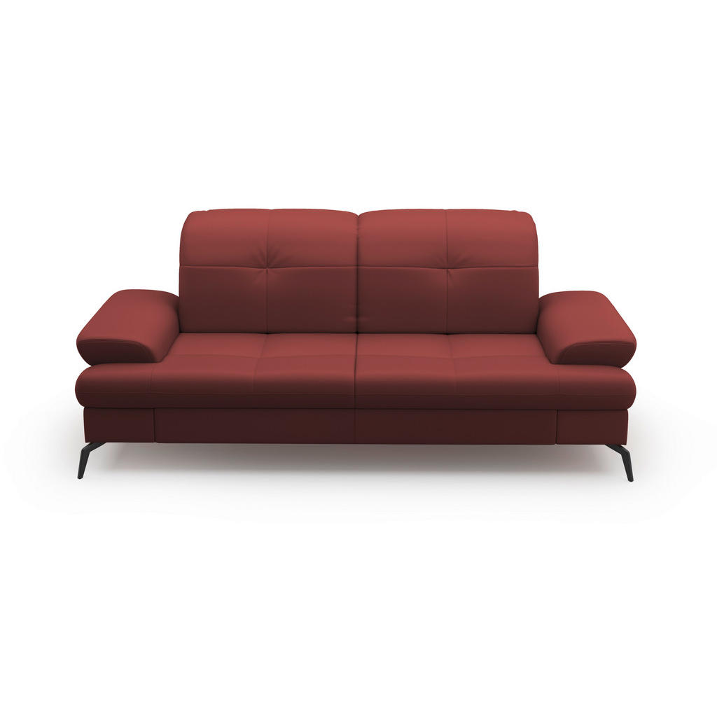 Thumbnail - Sit & More 2,5-Sitzer, Rotbraun, Textil, Leder, Kombination Echtleder/Stoff, Nappaleder, 202x90x122 cm, Goldenes M, Made...