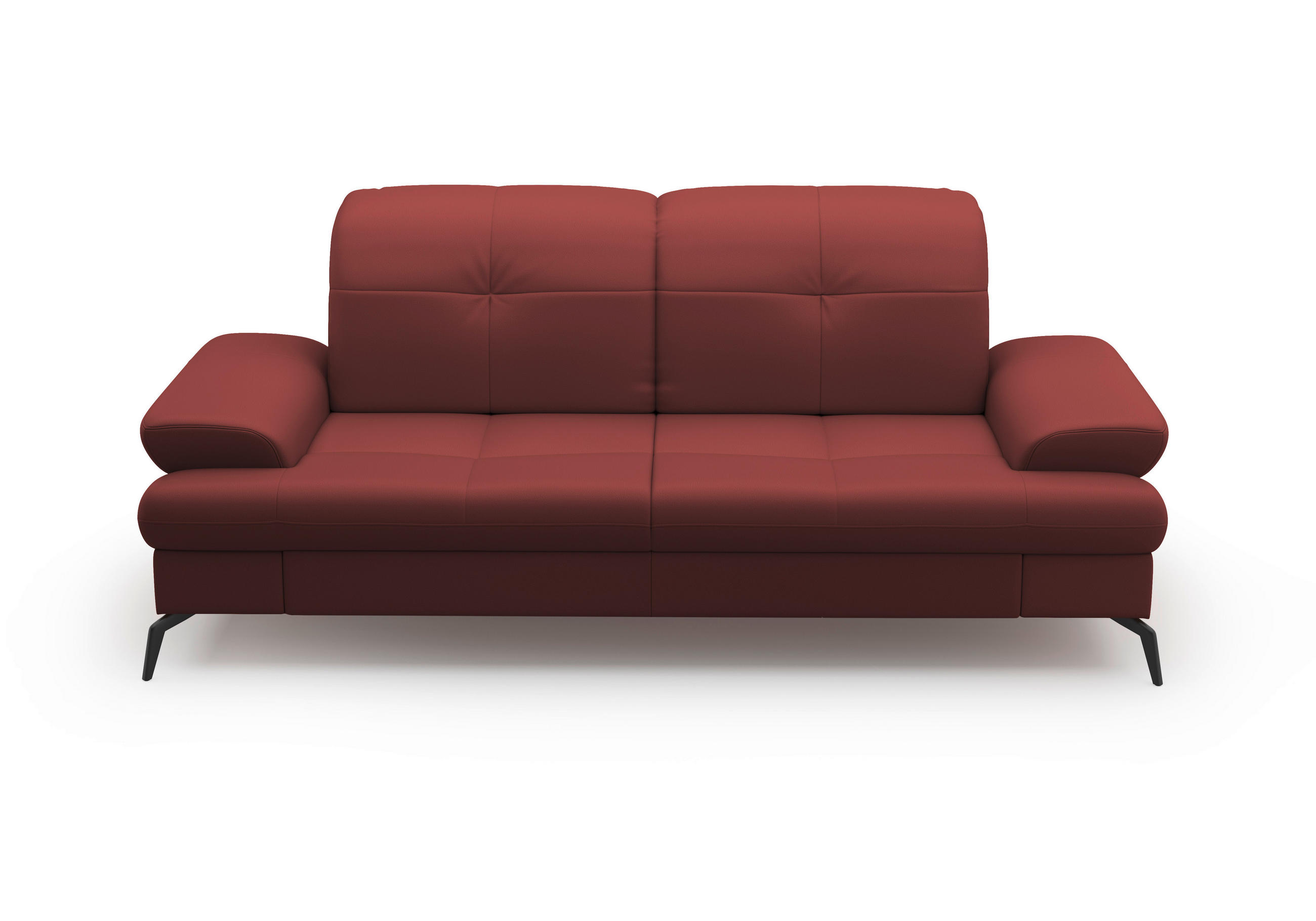 3-SITZER-SOFA in Echtleder Rotbraun - Rotbraun/Schwarz, Konventionell, Leder/Metall (212/90/122cm) - Sit & More