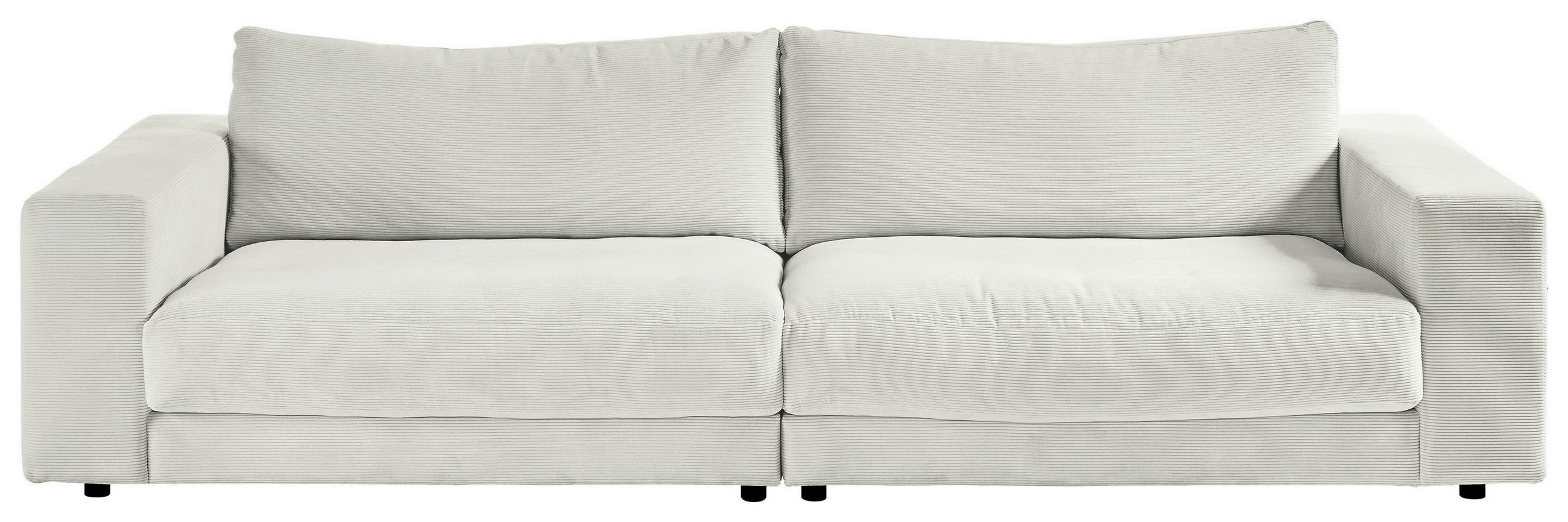 3-SITZER-SOFA in Cord Hellgrau  - Hellgrau/Schwarz, Design, Kunststoff/Textil (290/86/127cm) - Lomoco