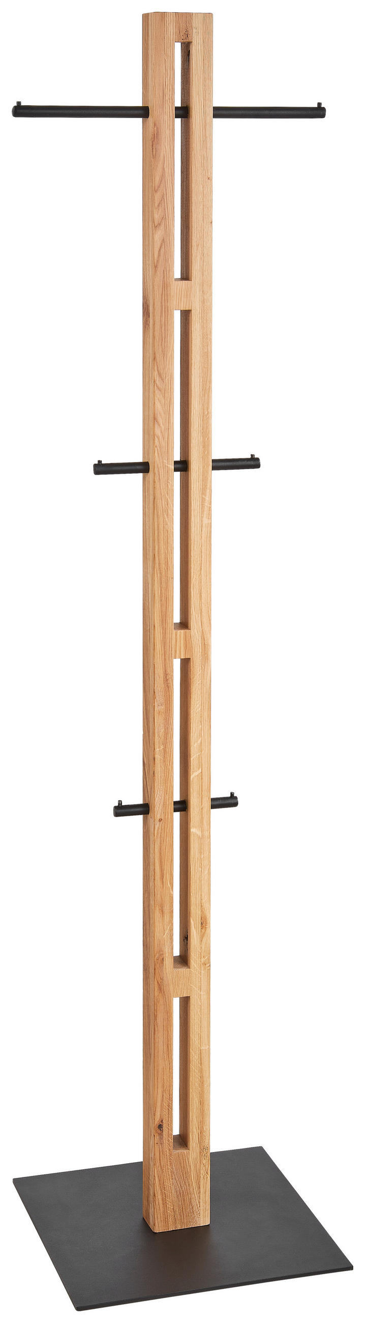 Linea Natura Kleiderständer Schwarz, Eiche 45x174.9x40 cm