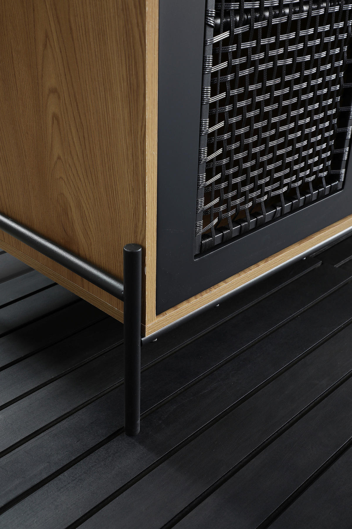 SIDEBOARD  in 164/76/43 cm  - Schwarz/Naturfarben, Design, Holzwerkstoff/Kunststoff (164/76/43cm) - Livetastic