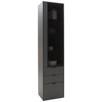 VITRINE Graphitfarben  46,9/205,5/37,1 cm  - Schwarz/Graphitfarben, Design, Glas/Holzwerkstoff (46,9/205,5/37,1cm) - Dieter Knoll