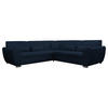 ECKSOFA Dunkelblau Flachgewebe  - Silberfarben/Dunkelblau, Design, Kunststoff/Textil (266/266cm) - Livetastic