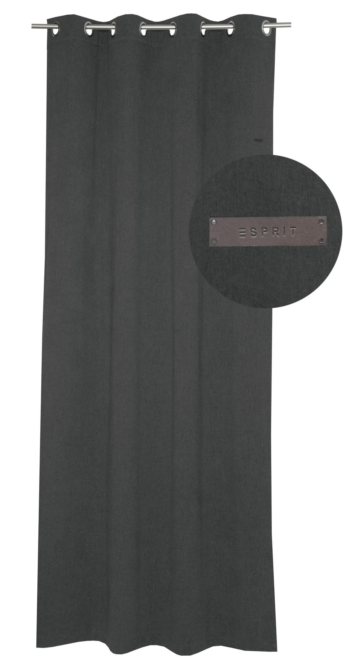ÖSENSCHAL E-Harp blickdicht 140/250 cm   - Dunkelgrau, Basics, Textil (140/250cm) - Esprit