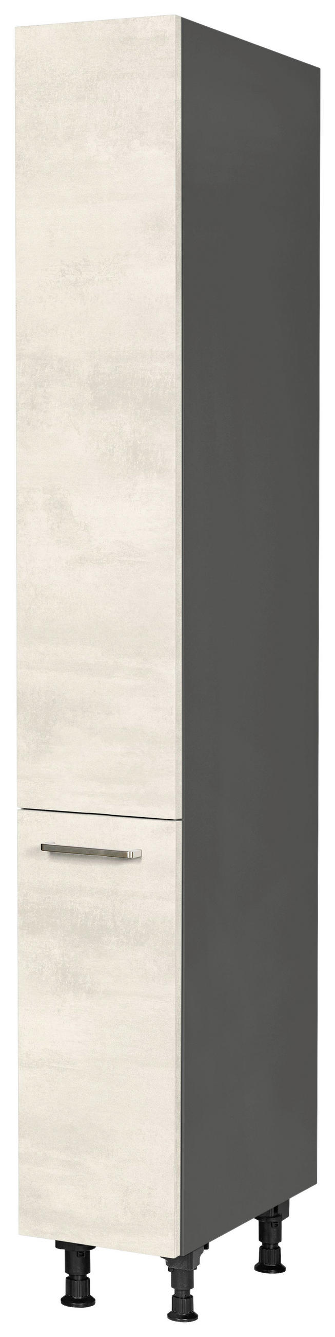 APOTHEKERSCHRANK 30/216,6/58 cm  in Weiß  - Schieferfarben/Edelstahlfarben, MODERN, Holzwerkstoff/Metall (30/216,6/58cm) - Nobilia