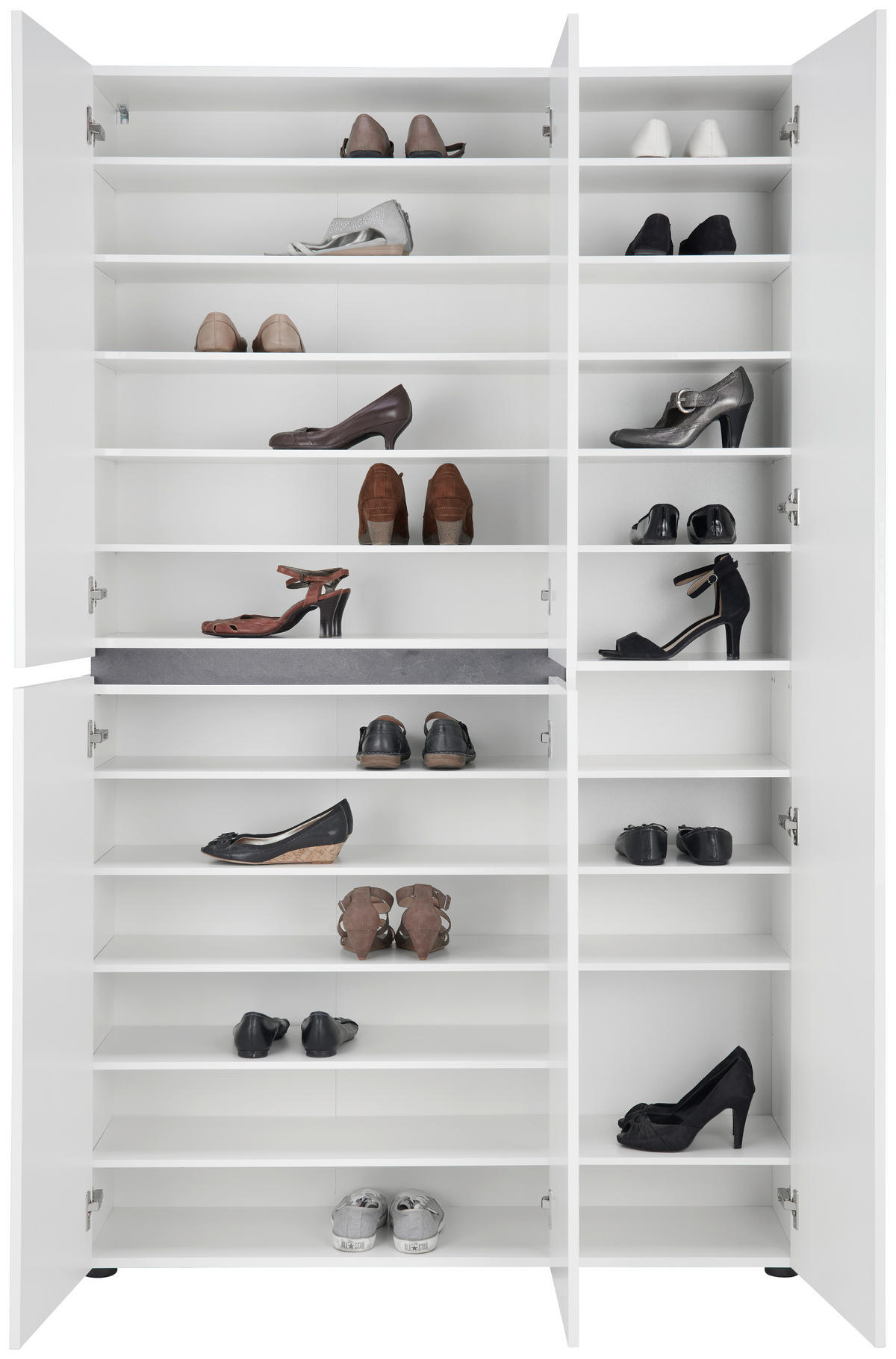 SCHUHSCHRANK Anthrazit, Weiß  - Anthrazit/Schwarz, Design, Holzwerkstoff/Kunststoff (120,2/200/34cm) - Voleo