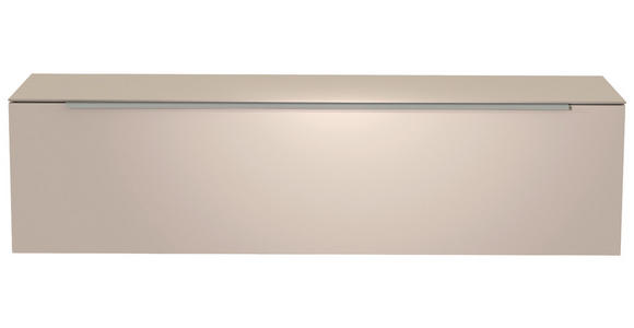 LOWBOARD Alufarben, Sandfarben  - Sandfarben/Alufarben, Design, Glas/Holzwerkstoff (160/41/45cm) - Moderano