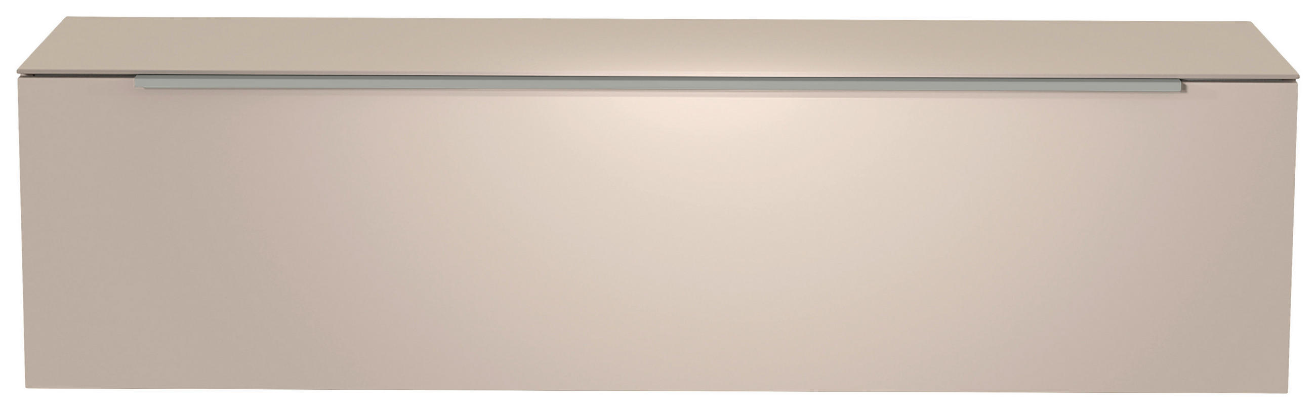 LOWBOARD in 160/41/45 cm - Sandfarben/Alufarben, Design, Glas/Holzwerkstoff (160/41/45cm) - Moderano