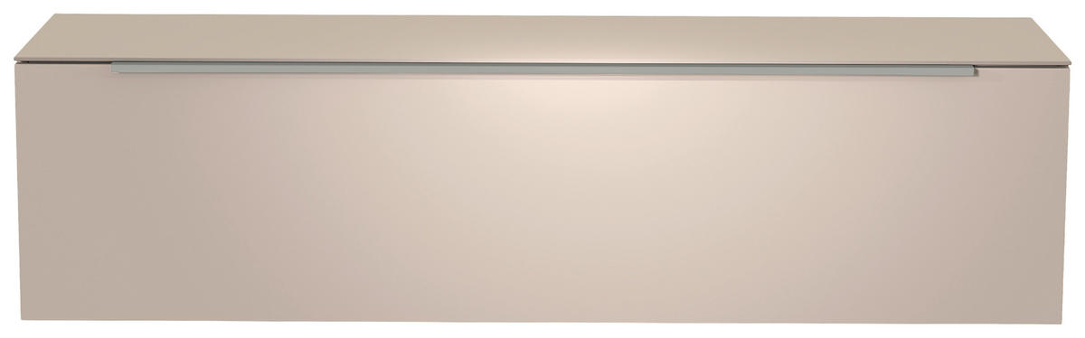 LOWBOARD  in 160/41/45 cm  - Sandfarben/Alufarben, Design, Glas/Holzwerkstoff (160/41/45cm) - Moderano