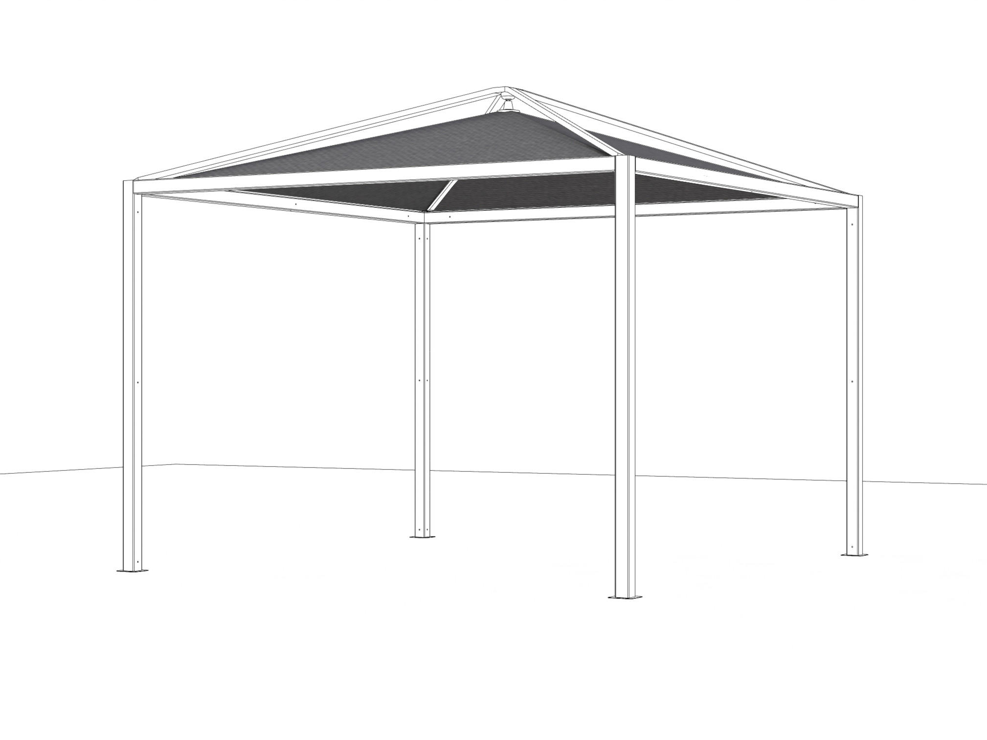 PAVILLON-DACHBEZUG Anthrazit  - Basics, Textil (300/300cm) - Siena Garden