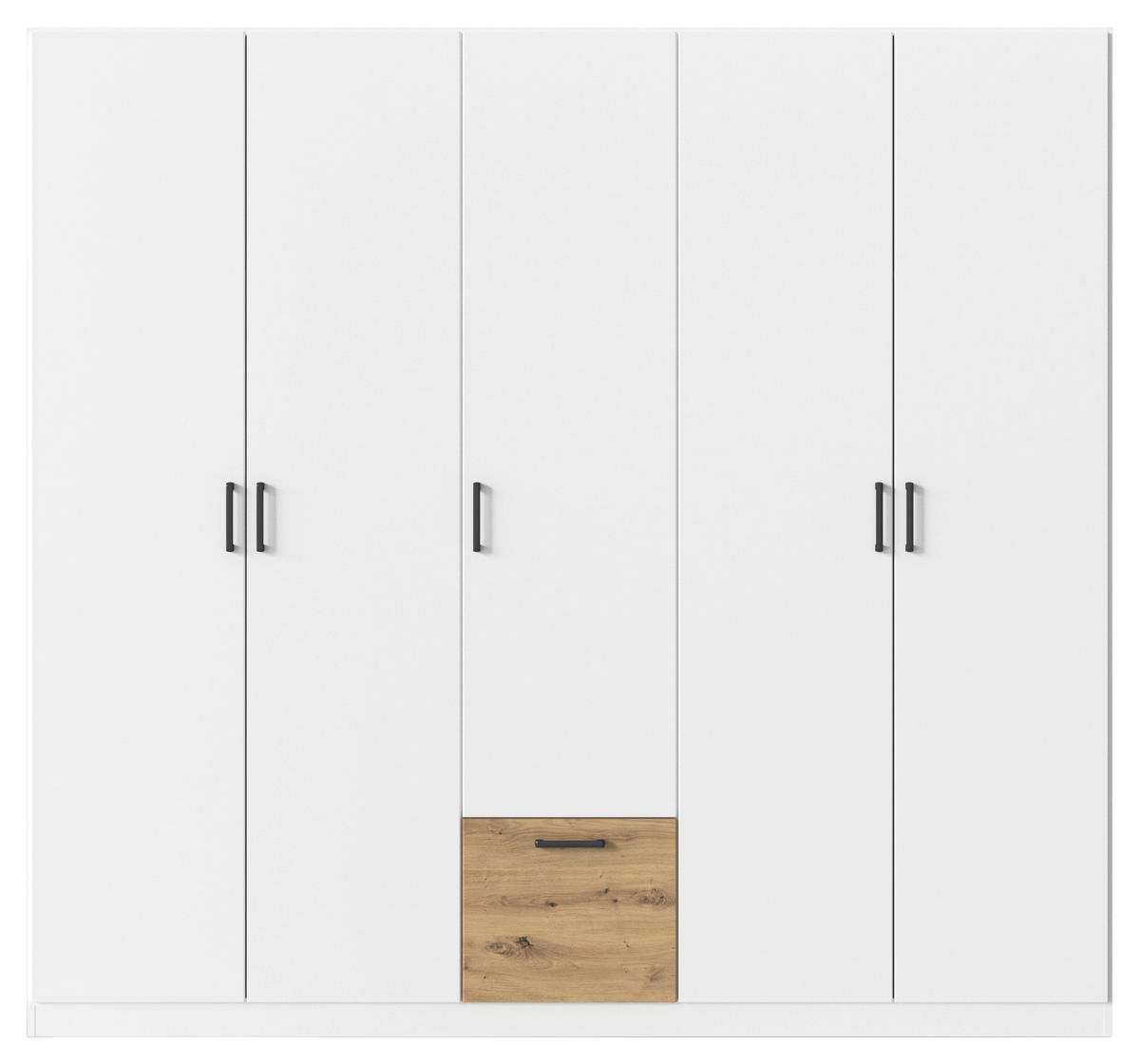 KLEIDERSCHRANK in Weiss, Eiche Artisan  - Weiss/Eiche Artisan, Basics, Holzwerkstoff/Metall (226/210/54cm) - Boxxx