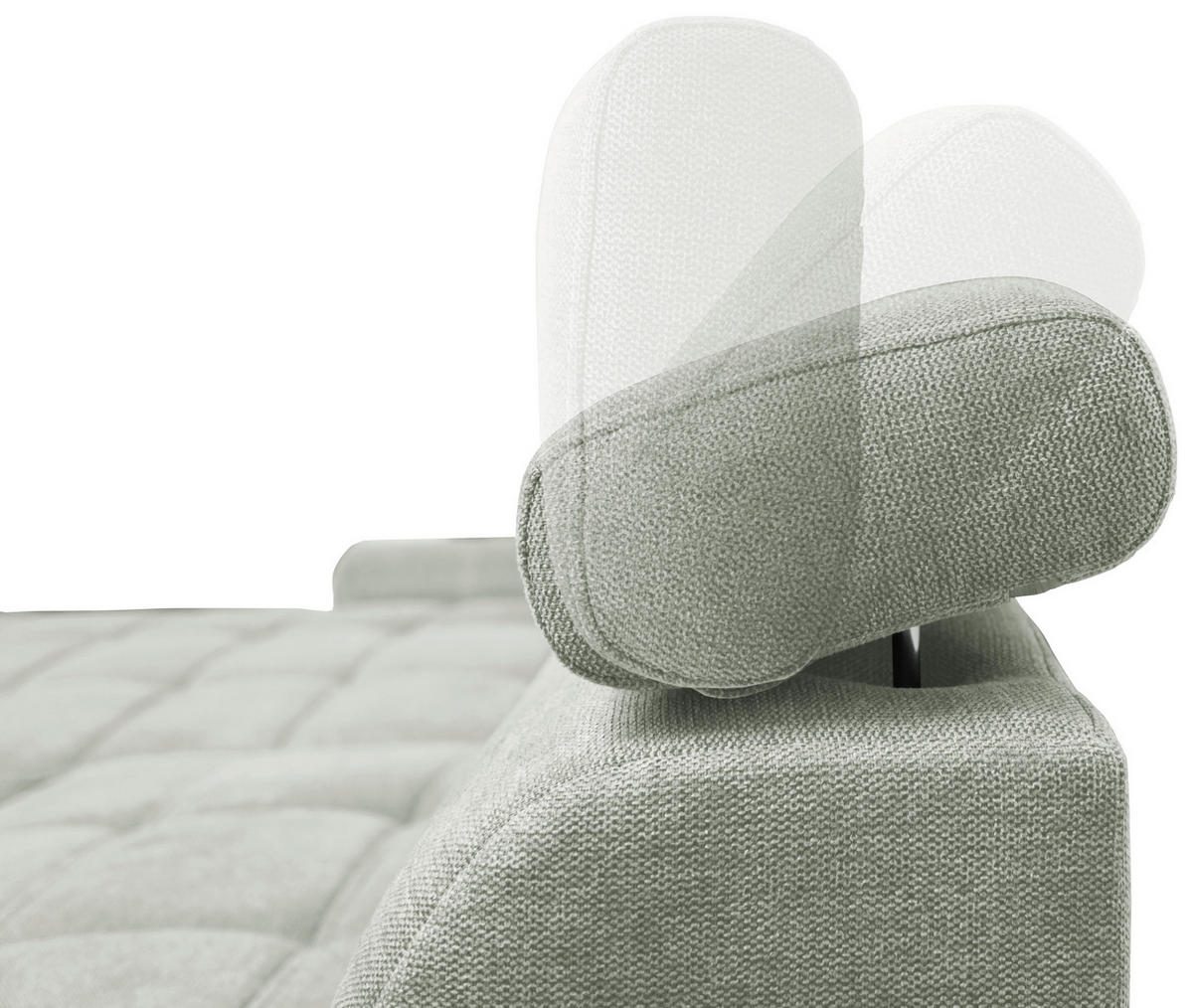 ECKSOFA in Webstoff Hellgrau  - Weiss/Hellgrau, Design, Kunststoff/Textil (276/173cm) - Stylife