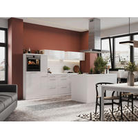 KÜCHENBLOCK 310/160 cm   Weiss  - Weiss Hochglanz/Weiss, Modern, Naturmaterialien/Holzwerkstoff (310/160cm) - Respekta