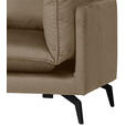 ECKSOFA in Samt Hellbraun  - Hellbraun/Schwarz, Design, Textil/Metall (200/241cm) - Carryhome