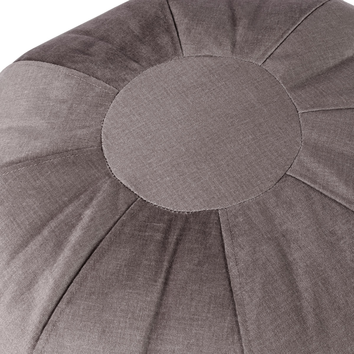 POUF, TAUPE Samt Uni  - Taupe, Basics, Textil (65/65/65cm) - Novel