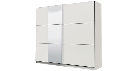SCHWEBETÜRENSCHRANK 236,5/210/62,5 cm 2-türig Weiß - Schwarz/Weiß, Basics, Glas/Holzwerkstoff (236,5/210/62,5cm) - Xora