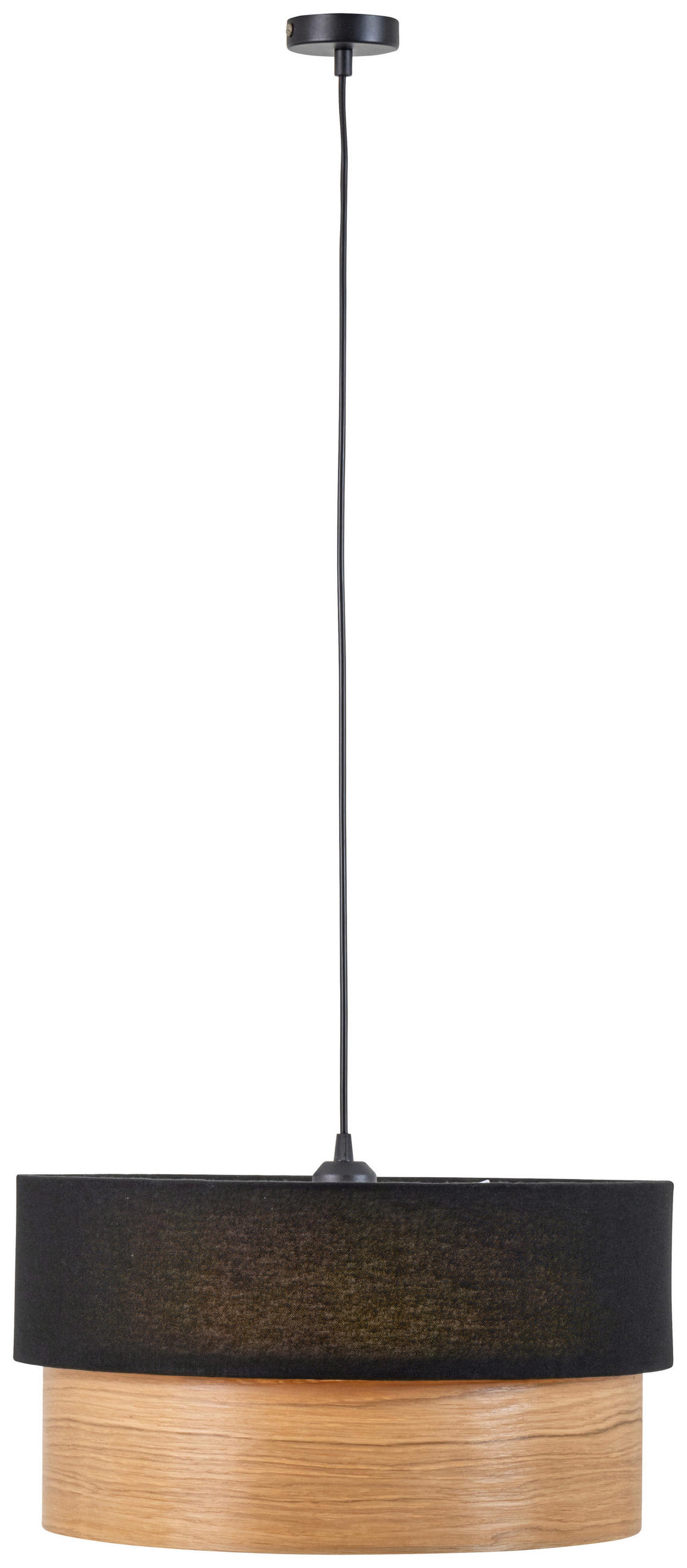ZÁVĚSNÉ SVÍTIDLO, 45/120 cm  - černá/barvy dubu, Design, kov/dřevo (45/120cm) - Novel