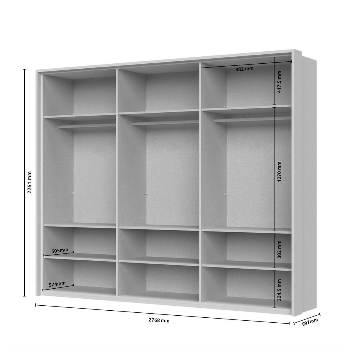 ORMAR SA KLASIČNIM VRATIMA  227/226/60 cm  - Dizajnerski, staklo/metal (227/226/60cm)
