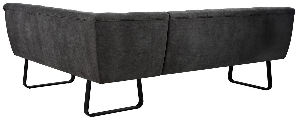 ECKBANK  in Grau  - Schwarz/Grau, MODERN, Textil/Metall (174/230/82/69cm) - Livetastic
