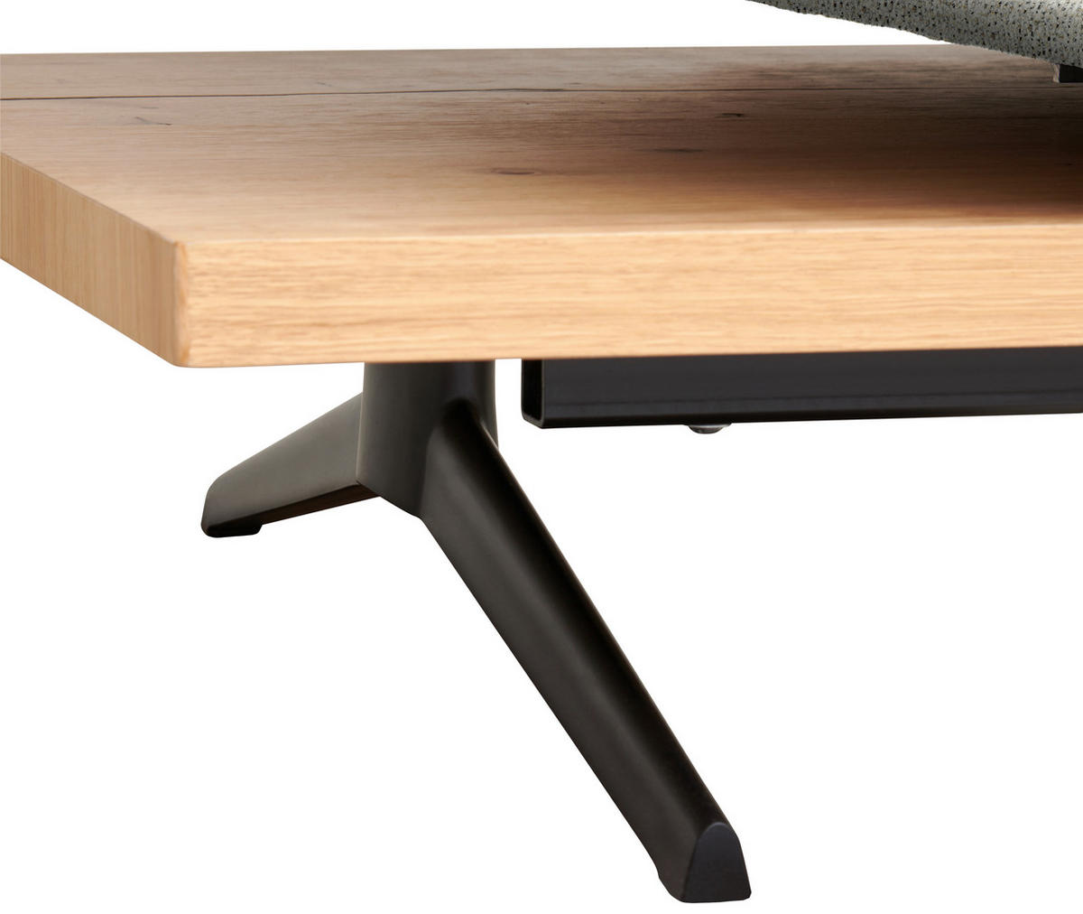 ECKSOFA  in Chenille Creme  240/132 cm  - Creme/Schwarz, Design, Holz/Textil (240/132cm) - Koinor