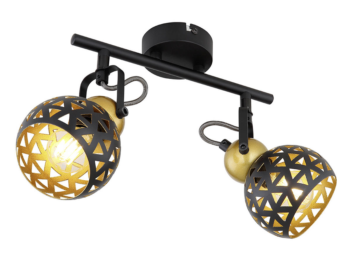 SPOTLIGHT 25/10/17,5 cm   - svart/guldfärgad, Basics, metall (25/10/17,5cm) - Globo