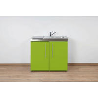 MINIKÜCHE  100/89/60 cm  in Grün  - Edelstahlfarben/Grün, Basics, Metall (100/89/60cm)