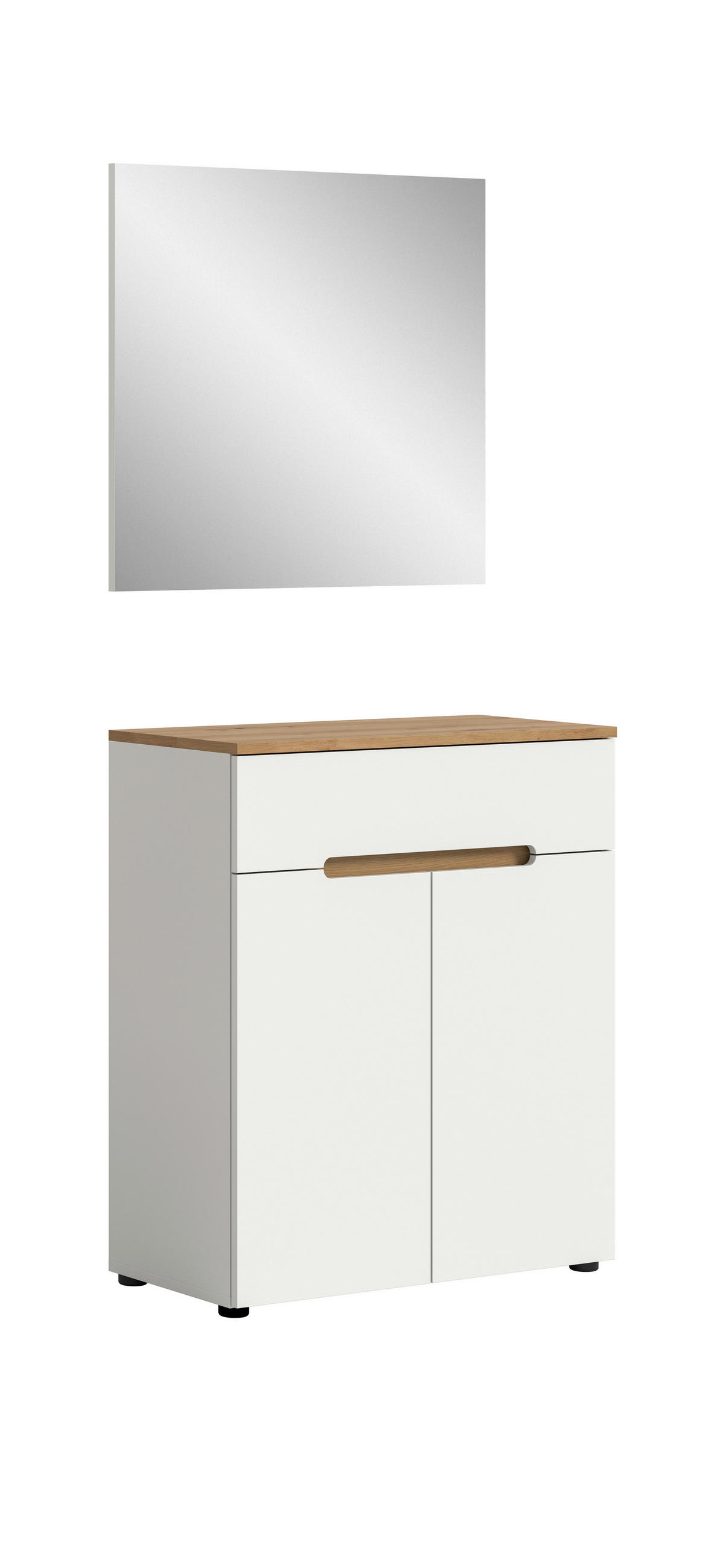 GARDEROBE 2-teilig  in 80/190/37 cm  - Weiß/Eiche Artisan, Design, Holzwerkstoff (80/190/37cm) - MID.YOU