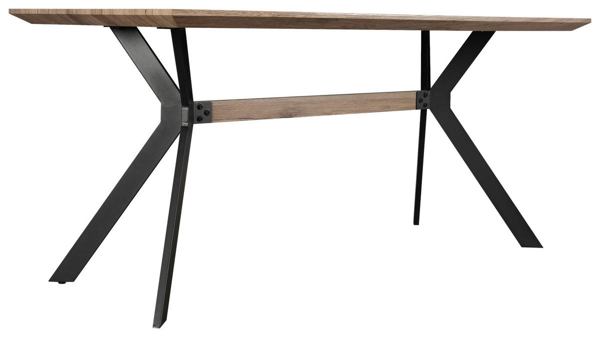 JÍDELNÍ STŮL, přírodní barvy, 160/90/76 cm - černá/přírodní barvy, Moderní, kov/kompozitní dřevo (160/90/76cm) - MID.YOU