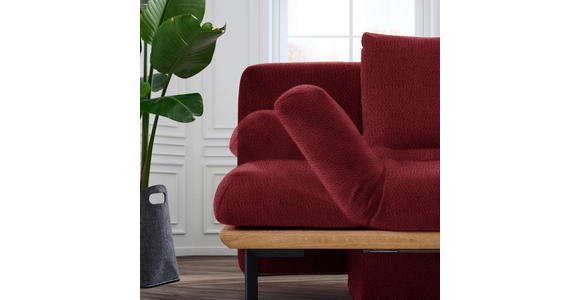 SCHLAFSOFA in Chenille Weinrot - Weinrot/Schwarz, MODERN, Holz/Textil (212/89/102cm) - Dieter Knoll