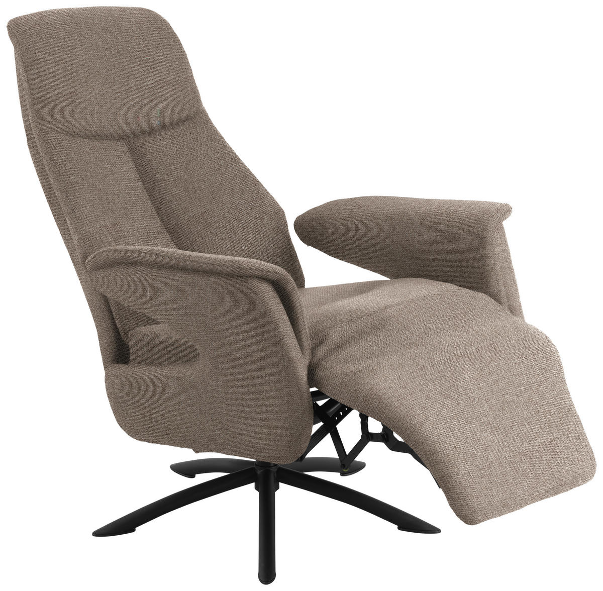 RELAXSESSEL in Textil Taupe  - Taupe/Schwarz, Design, Textil/Metall (73/108/86cm) - Welnova