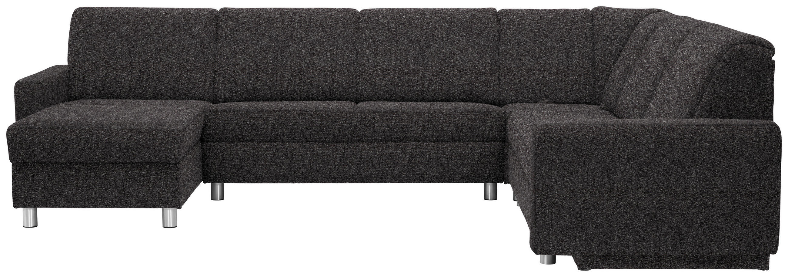 WOHNLANDSCHAFT in Chenille Dunkelbraun  - Dunkelbraun/Alufarben, KONVENTIONELL, Kunststoff/Textil (158/322/236cm) - Sedda