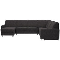 WOHNLANDSCHAFT in Chenille Dunkelbraun  - Dunkelbraun/Alufarben, KONVENTIONELL, Kunststoff/Textil (158/322/236cm) - Sedda