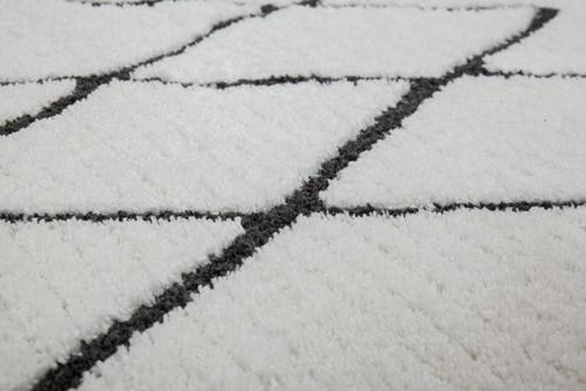 HOCHFLORTEPPICH 200/290 cm Schwarz, Weiß  - Schwarz/Weiß, Design, Textil (200/290cm) - Kayoom