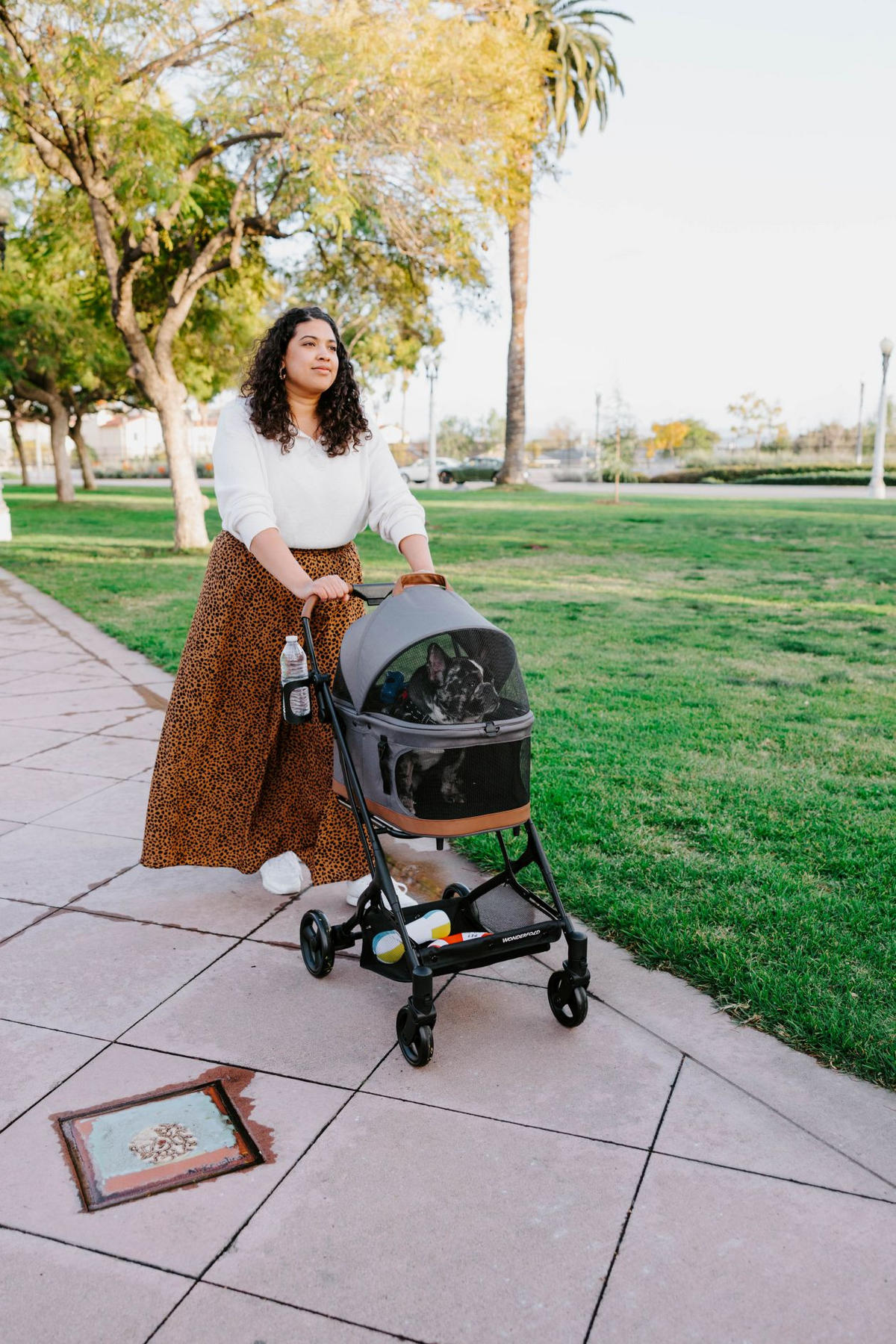 HUNDEBUGGY P2 Pet Stroller  - Schwarz/Grau, Basics, Textil/Metall (68/44/100cm) - WONDERFOLD