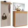 GARDEROBE 3-teilig  in 220/195/37 cm  - Taupe/Eichefarben, Design, Holz/Holzwerkstoff (220/195/37cm)