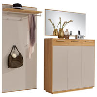GARDEROBE 3-teilig 220/195/37 cm  - Taupe/Eichefarben, Design, Holz/Holzwerkstoff (220/195/37cm)