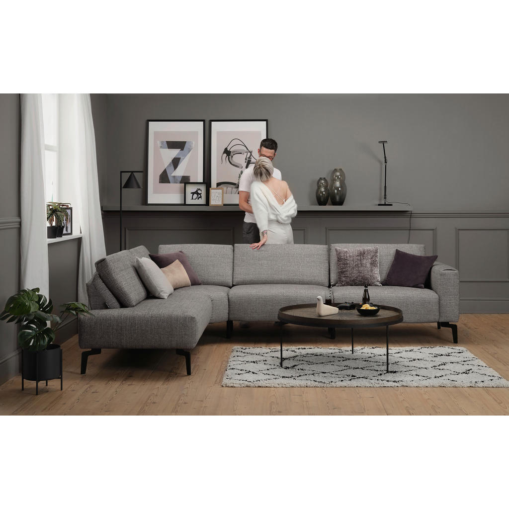Thumbnail - Sensoo Ecksofa Cosy, Braun, Textil, 5-Sitzer, Ottomane links, L-Form, 296x213 cm, Stoffauswahl, Armteil links, rechts, W...