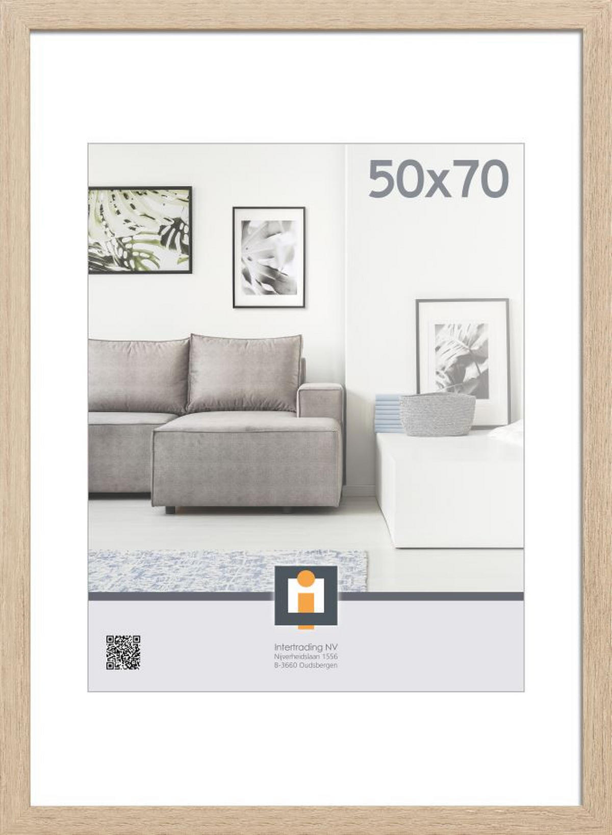 RÁM NA OBRAZY, 1 foto 50 cm x 70 cm - šedá, Basics, plast/sklo (53/73/1,5cm)