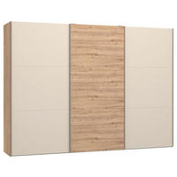 SCHWEBETÜRENSCHRANK 303/220/65 cm 3-türig Kaschmir, Eiche Artisan  - Hellbraun/Kaschmir, Design, Holzwerkstoff/Metall (303/220/65cm) - Jutzler