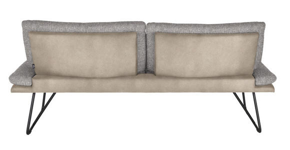 SITZBANK in Metall, Textil Grau, Beige - Beige/Schwarz, Design, Textil/Metall (208/91/72cm) - Dieter Knoll