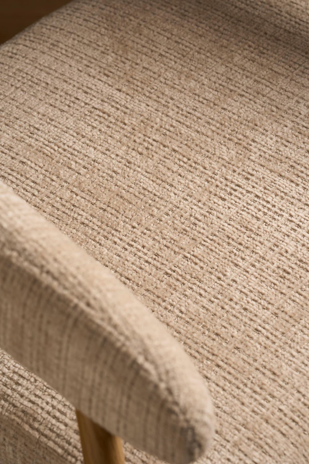 ARMLEHNSTUHL   Chenille  Eichefarben, Beige  - Eichefarben/Beige, MODERN, Holz/Textil (56cm) - Livetastic