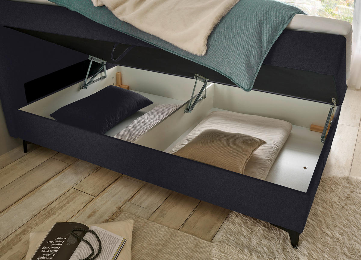 BOXBETT 120/200 cm  in Schwarz  - Schwarz, Basics, Holzwerkstoff/Textil (120/200cm) - Xora