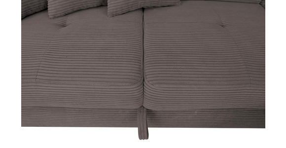 ECKSOFA inkl. Funktionen Anthrazit Cord  - Anthrazit/Silberfarben, Design, Textil/Metall (257/226cm) - Xora