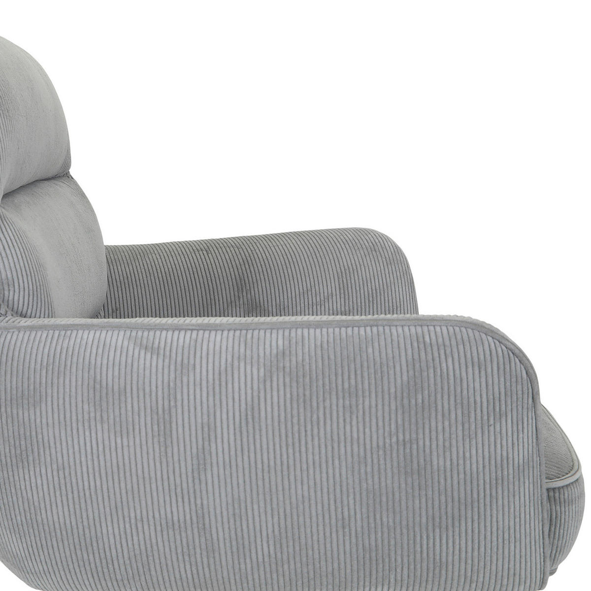 BARHOCKER Cord Hellgrau Stoffauswahl, Sitzfläche 360° drehbar  - Hellgrau/Schwarz, Design, Textil/Metall (54/98-120/58cm) - Novel