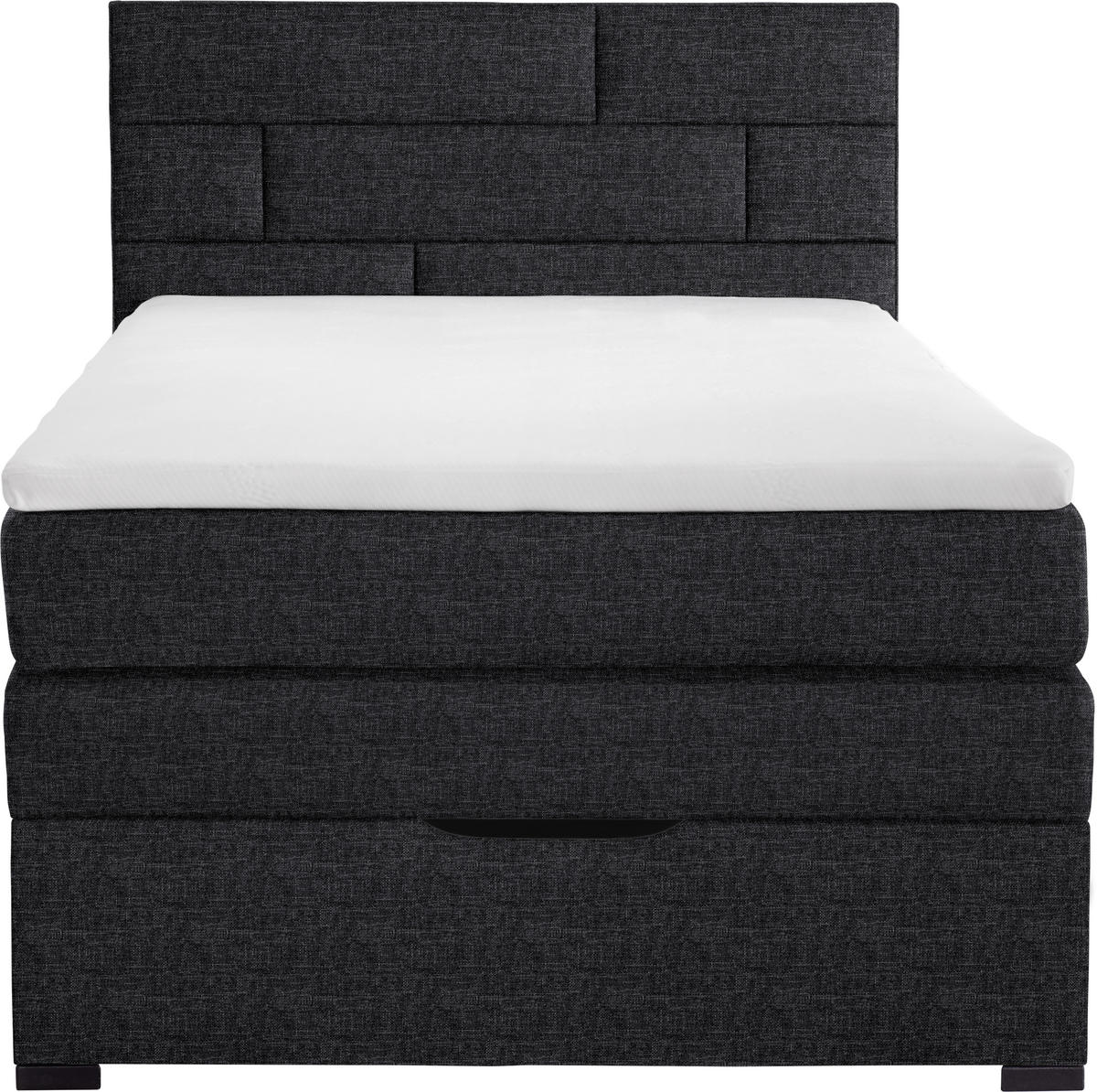 BOXSPRINGBETT 120/200 cm  in Dunkelgrau  - Wengefarben/Dunkelgrau, KONVENTIONELL, Textil (120/200cm) - Carryhome