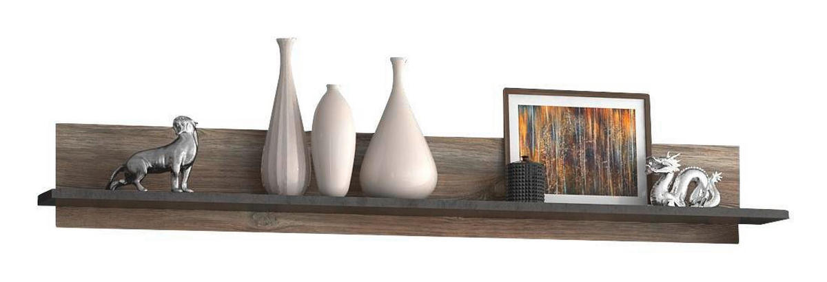 WANDBOARD Kieferfarben, Dunkelgrau  - Dunkelgrau/Kieferfarben, Trend, Holzwerkstoff (189,4/25,6/22cm) - Carryhome